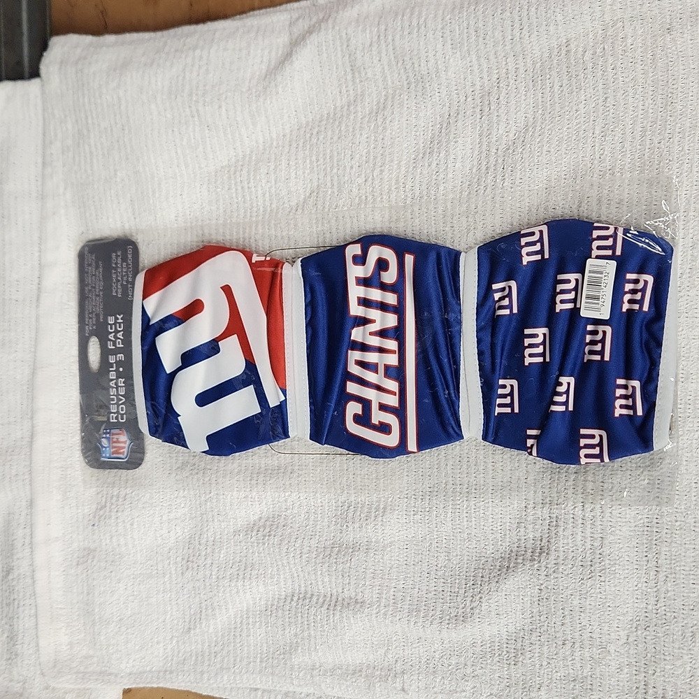 NWT 3 Pack NFL NY Giants Reusable Face Cover